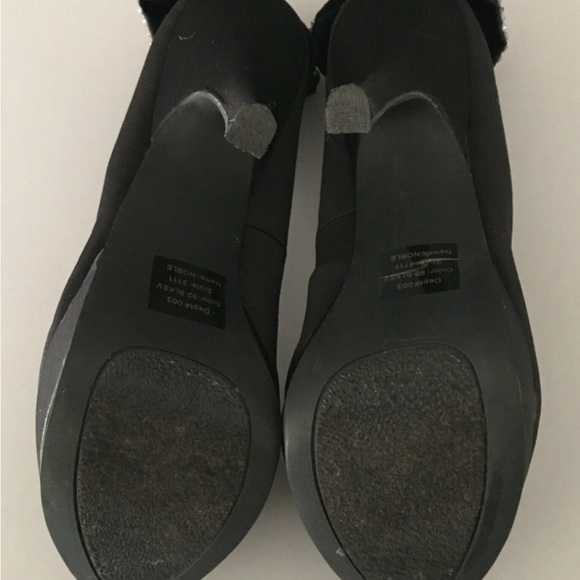 Bakers Heels Shoes Round Toe Platform Solid Black Studded Bow Satin-like 7.5M - Picture 6 of 9